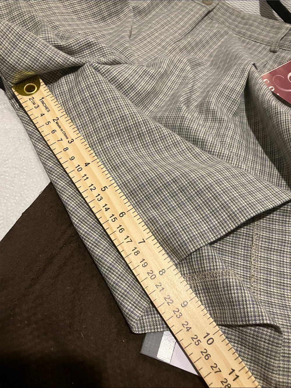 Women's Gray Plaid Bermuda Shorts - Picture 9 of 10